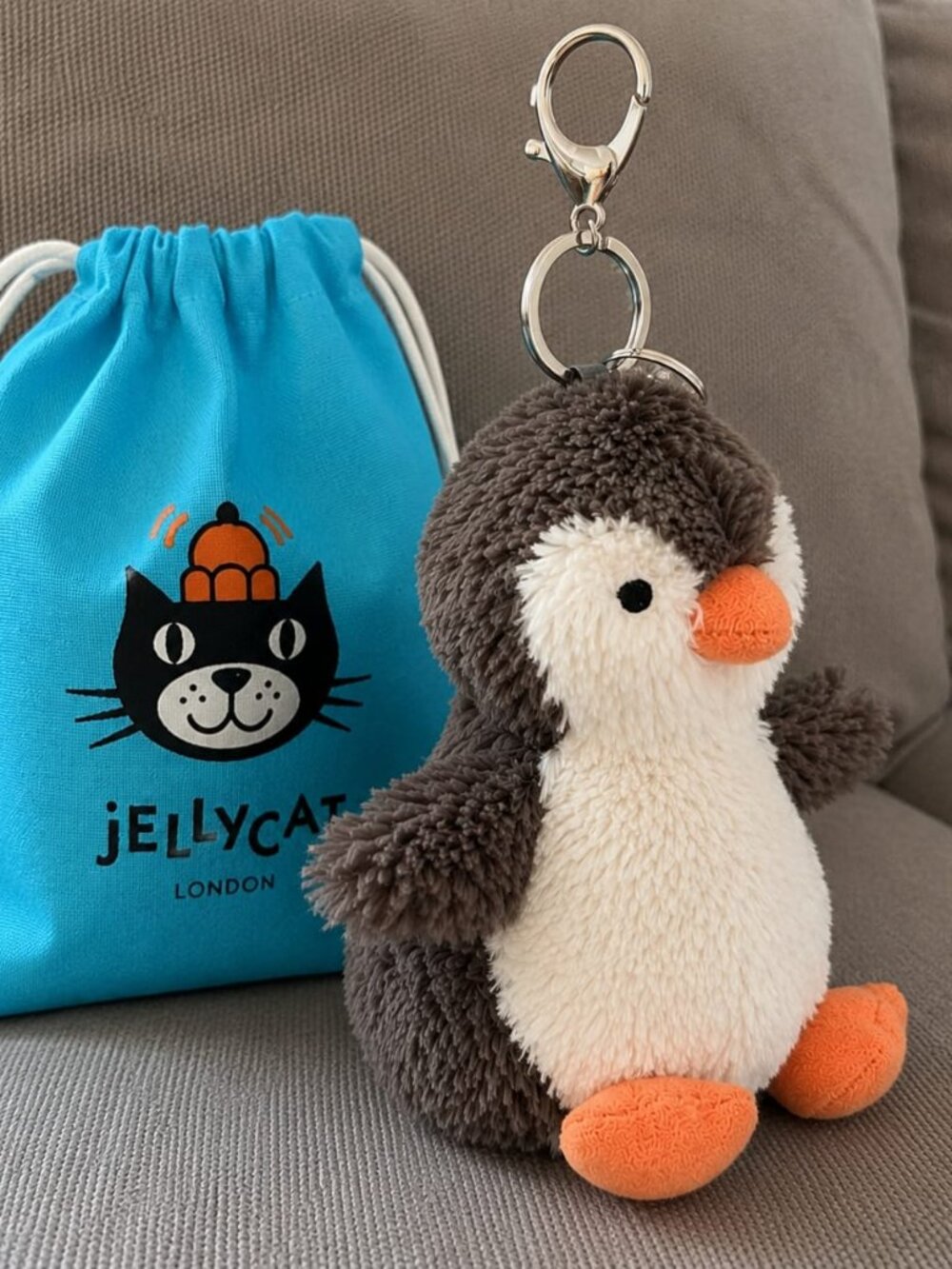 Jellycat Penguin Bag Charm Plush Keychain NWT